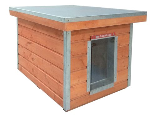 [M-HS-P] Cușcă izolată pentru câini Thermo MADERA cu acoperiș plat